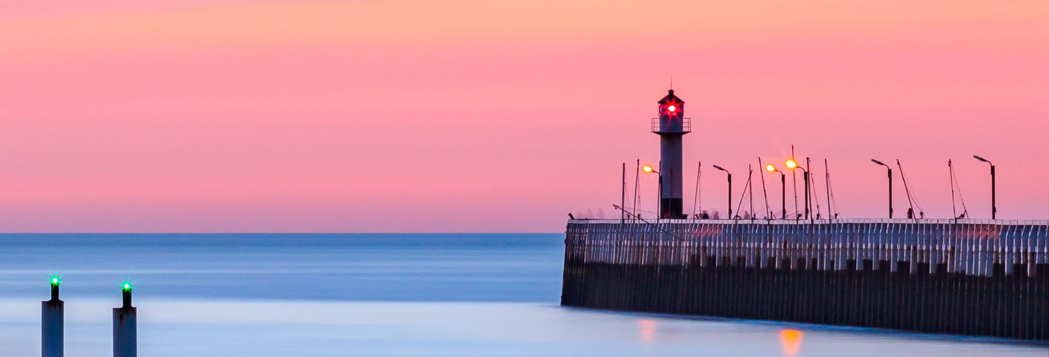 Harbour entrance of Nieuwpoort, Belgium