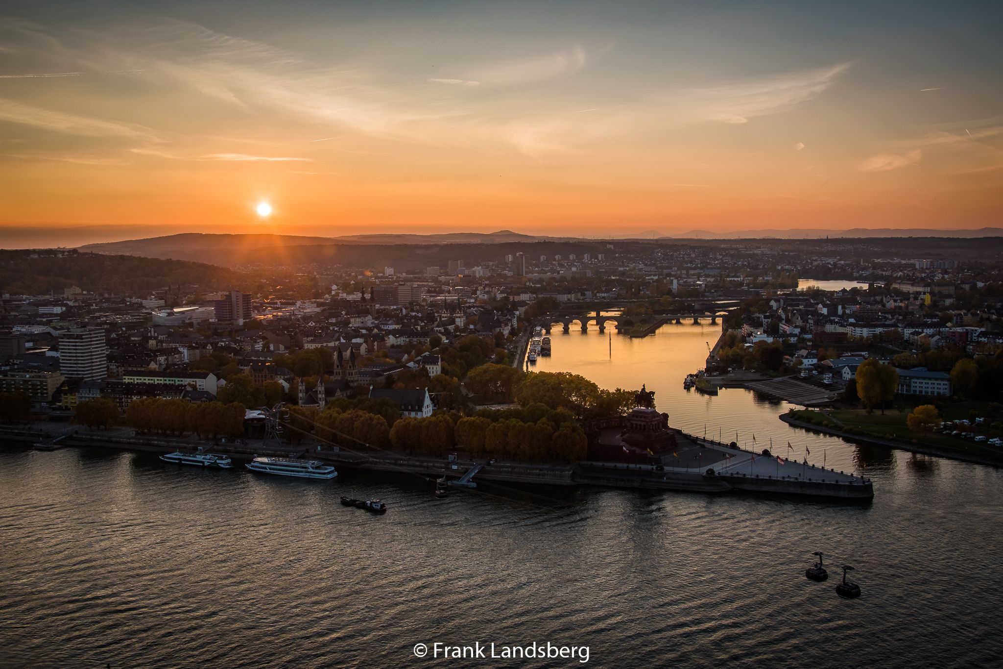 Koblenz from Ehrenbreitstein Fortress, Germany