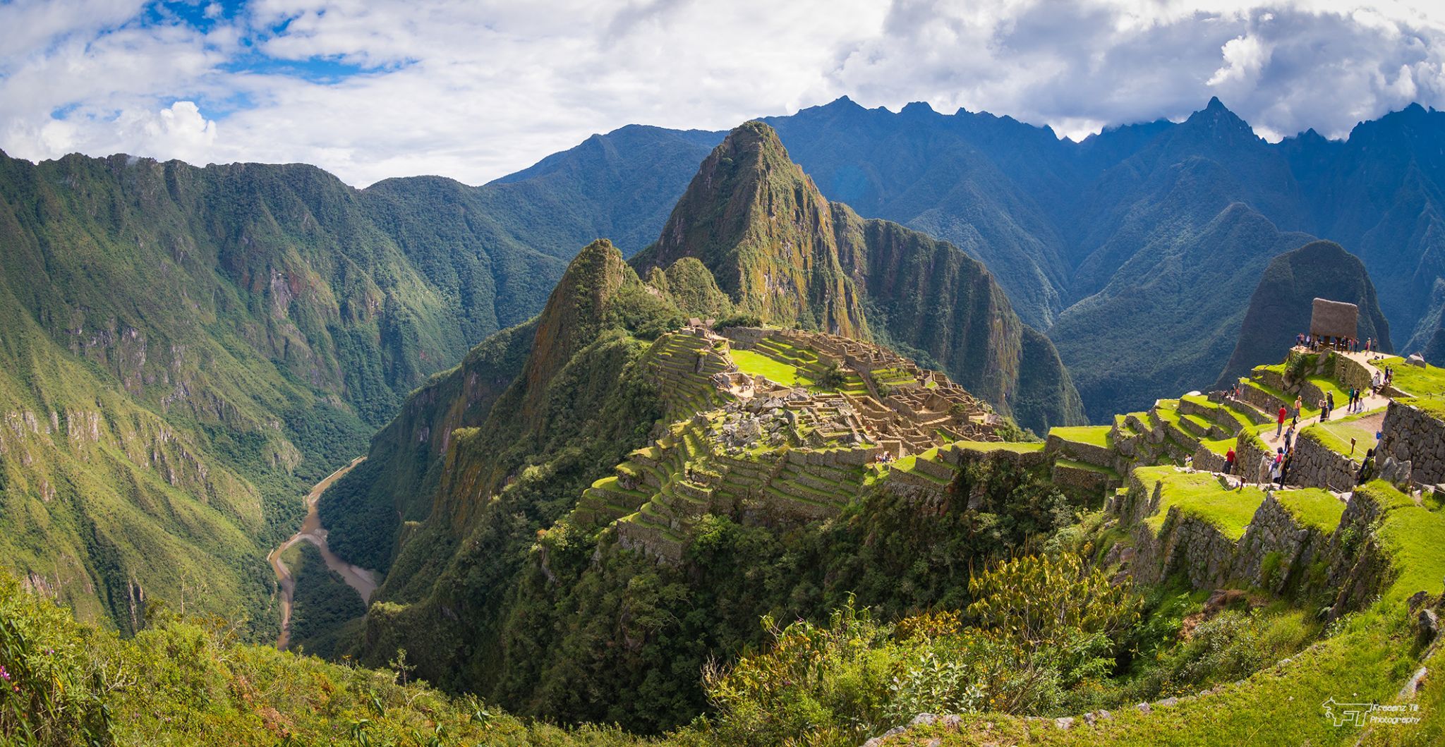 Machu Picchu, lower western terraces view, Peru