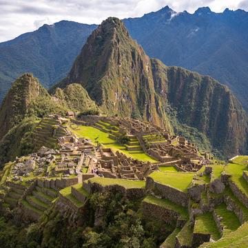 Machu Picchu, lower western terraces view, Peru