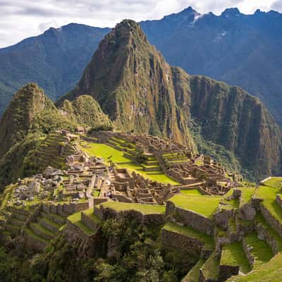 Machu Picchu, lower western terraces view, Peru