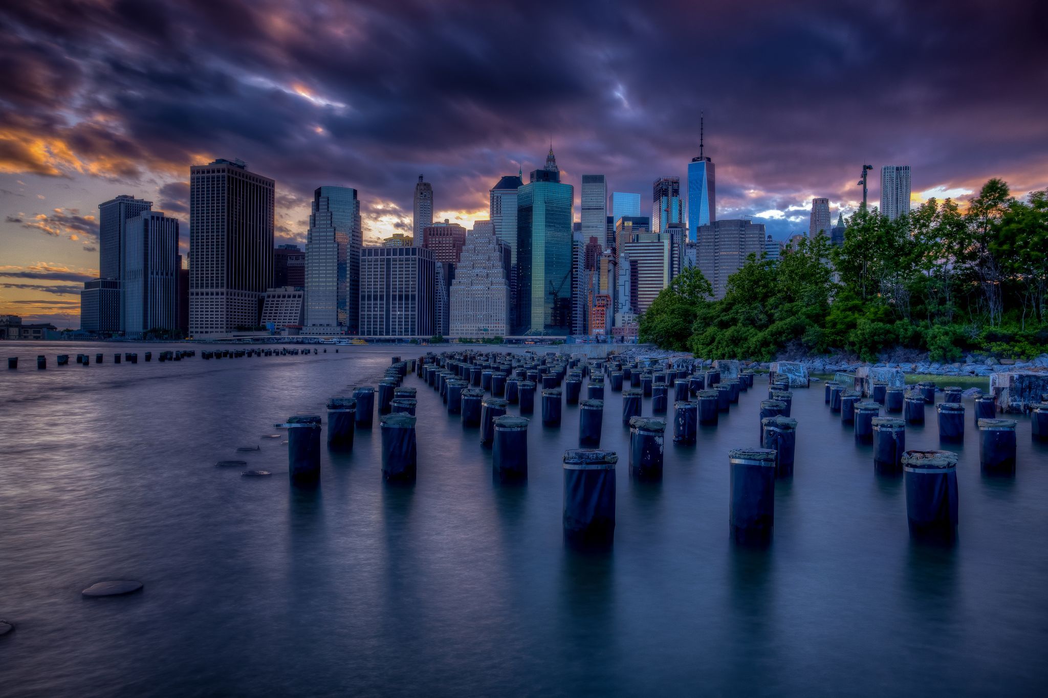 New York City Skyline from Pier 1, Brooklyn, USA