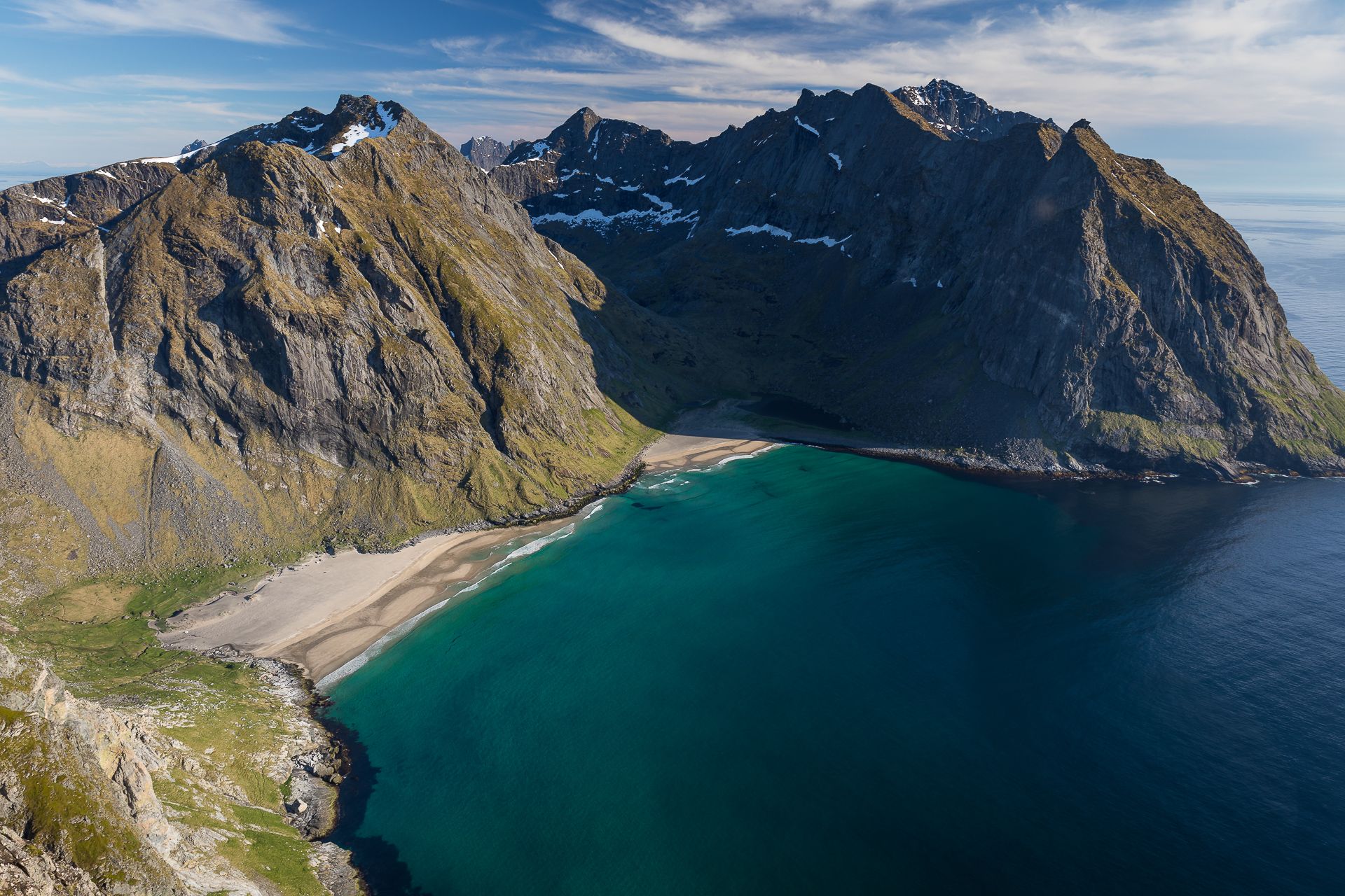 Kvalvika Beach from Mt. Ryten, Lofoten, Norway
