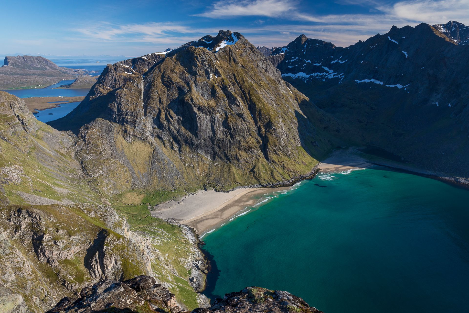 Kvalvika Beach from Mt. Ryten, Lofoten, Norway