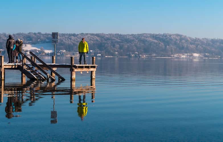 Wooden walkway at Lake Starnberg