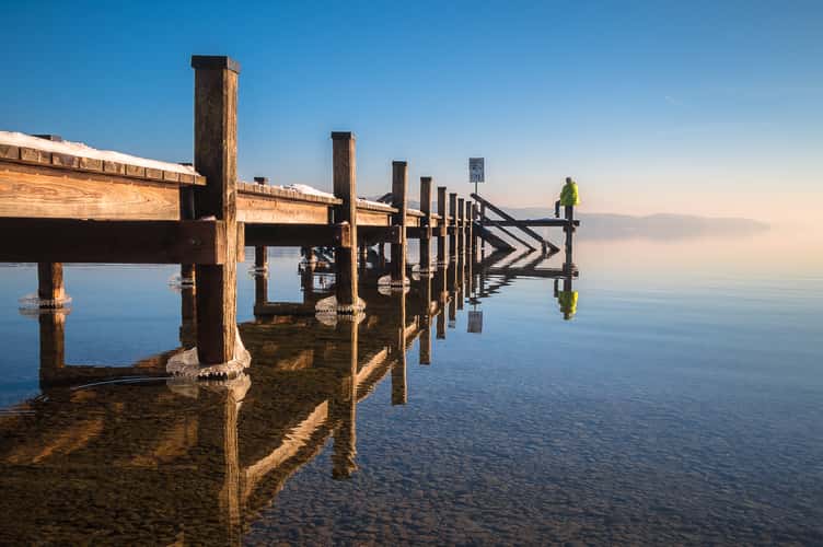 Wooden walkway at Lake Starnberg