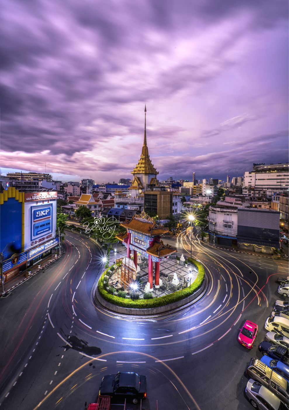 The Bangkok Chinatown Gate in the middle of the Odeon, Thailand