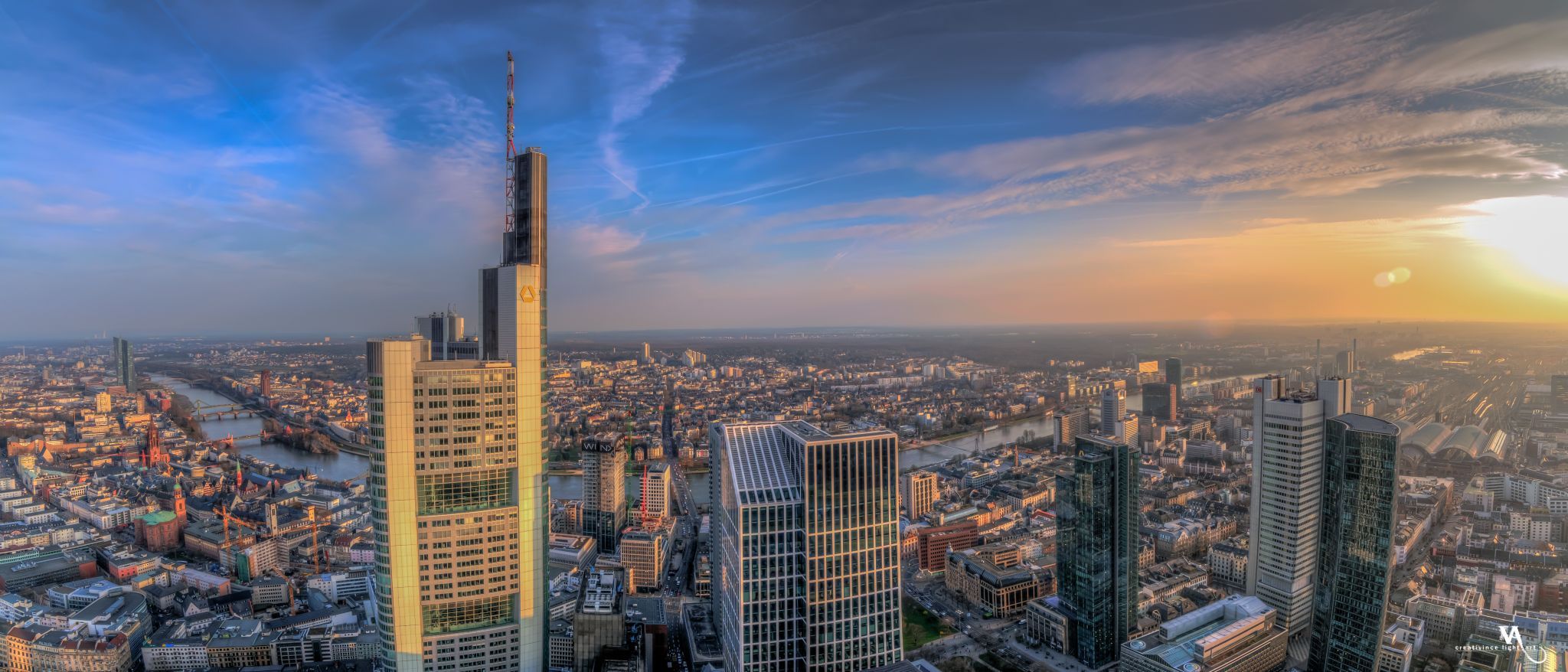 View of Mainhattan, Frankfurt am Main from Main Tower, Germany