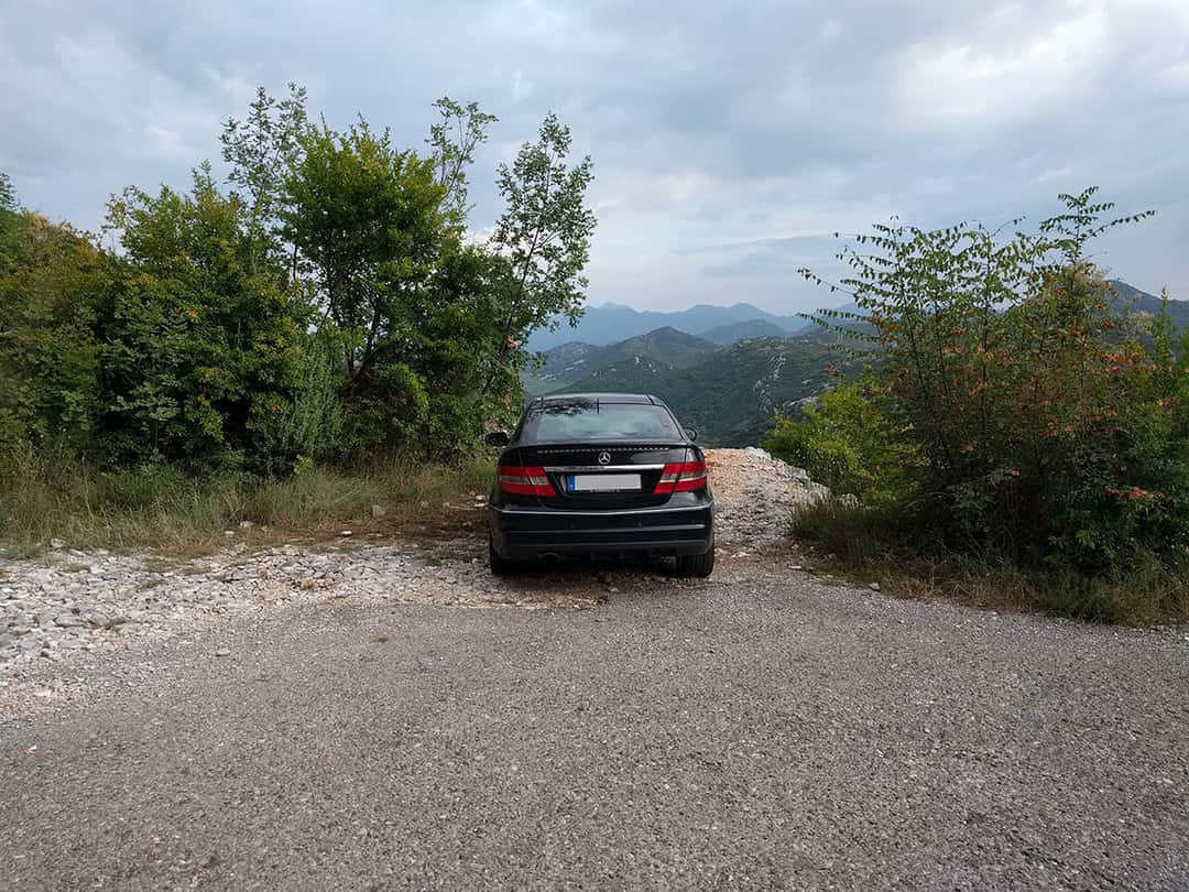 There is only space for max. 2 cars. You can't park on the street itself, because the narrow curves are the only places where you could pass other cars.