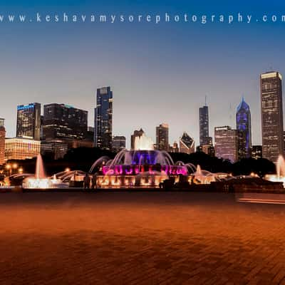 Buckingham Fountain Skyline, Chicago, USA