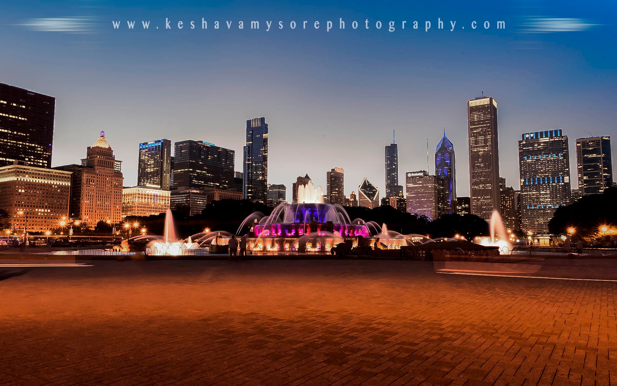 Buckingham Fountain Skyline, Chicago, USA