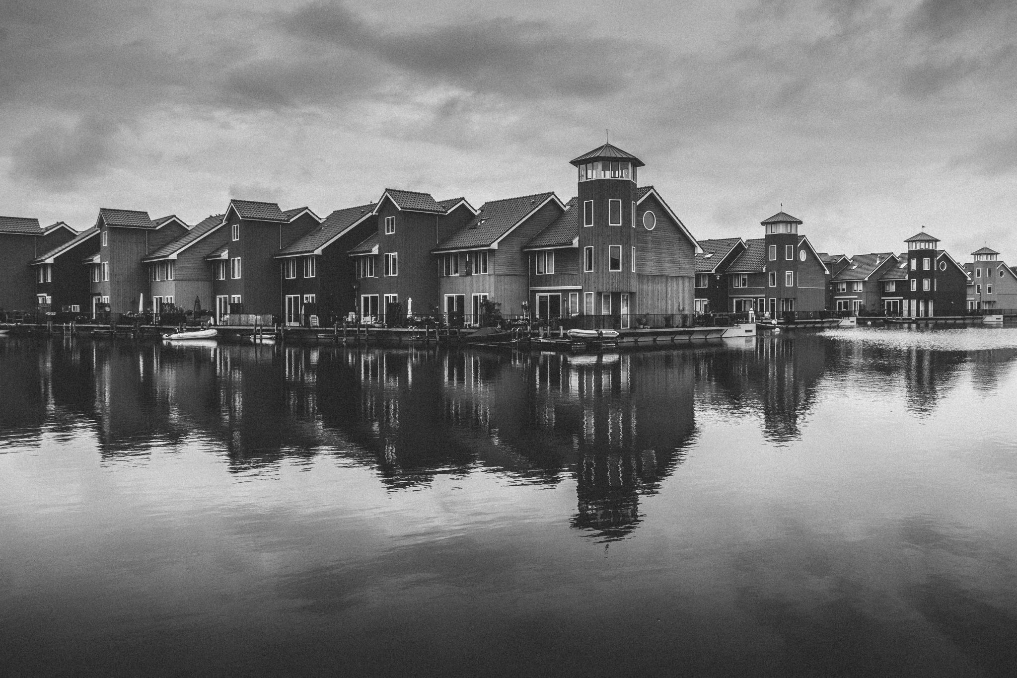 Colourful houses at Reitdiephaven, Netherlands