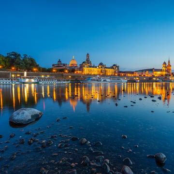 Shore of Elbe, Cityscape of Dresden, Germany
