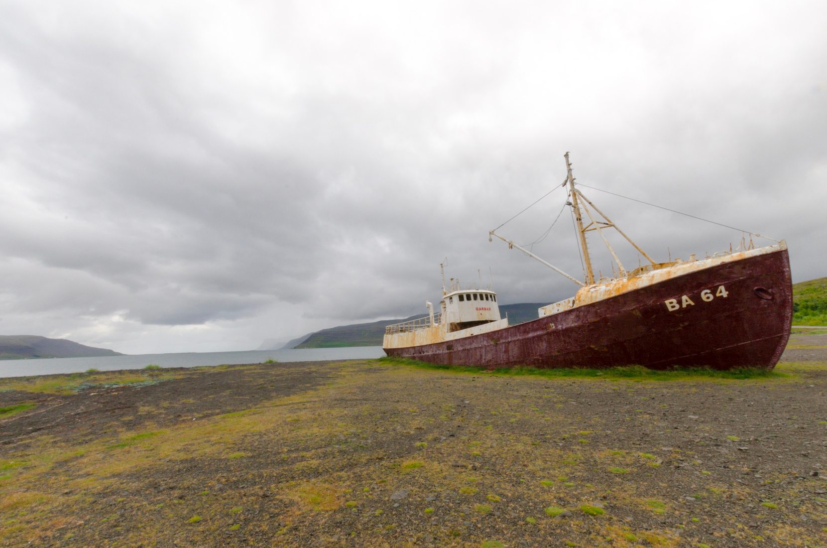 Garoar BA 64 shipwreck, Patreksfjoerour, Vestfiroir, Iceland Stock Photo -  Alamy