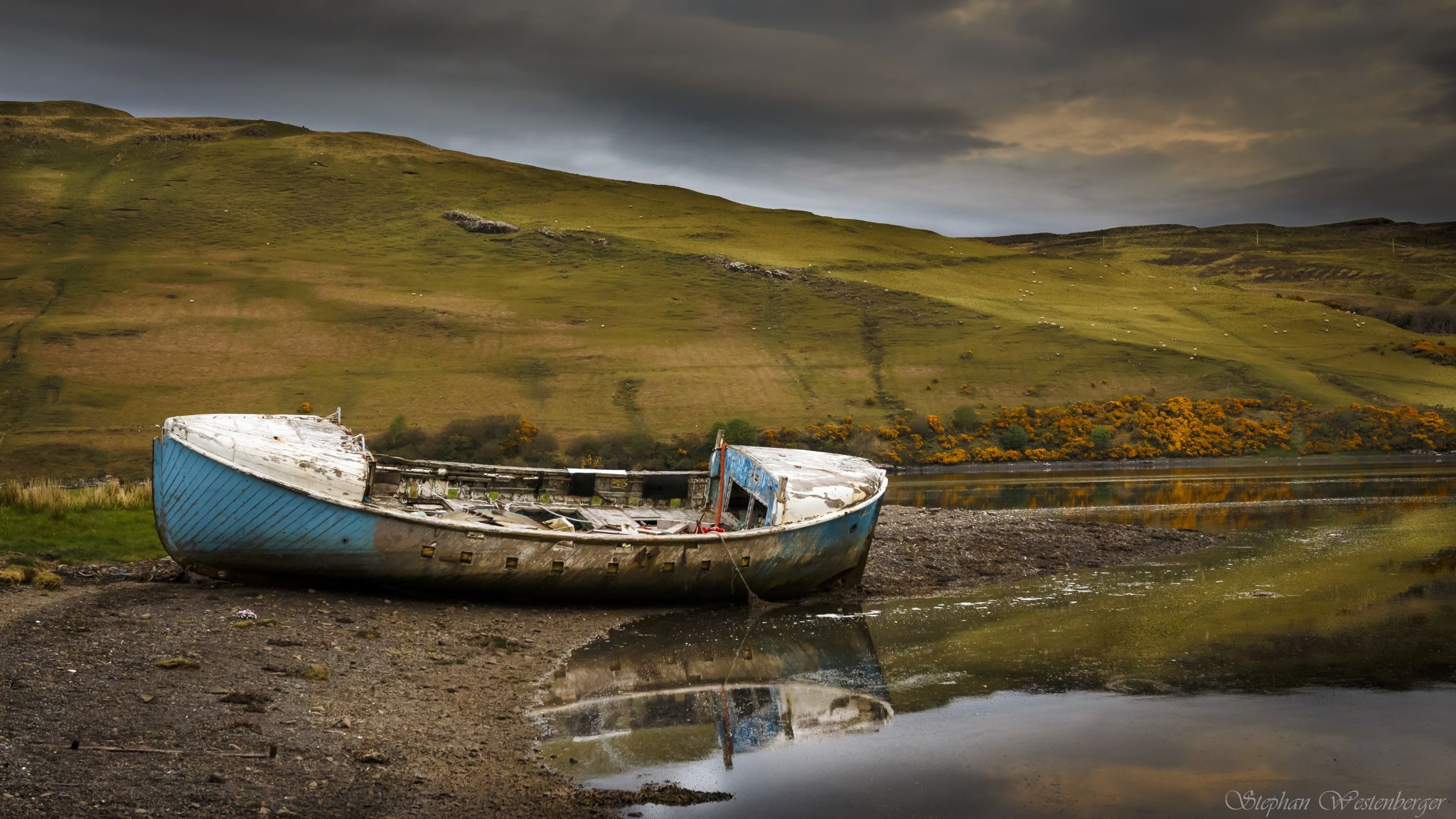 Old Fisherman's Boat at Loch Harport, Scotland, United Kingdom