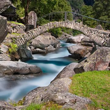 Old stone bridge over Calnegia creek, Switzerland