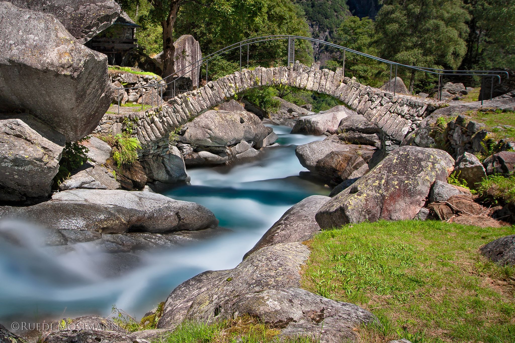 Old stone bridge over Calnegia Creek, Switzerland