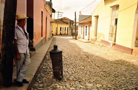Bollards in the streets of Trinidad, Cuba