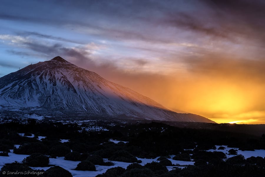 Sunset with Teide volcano, Spain