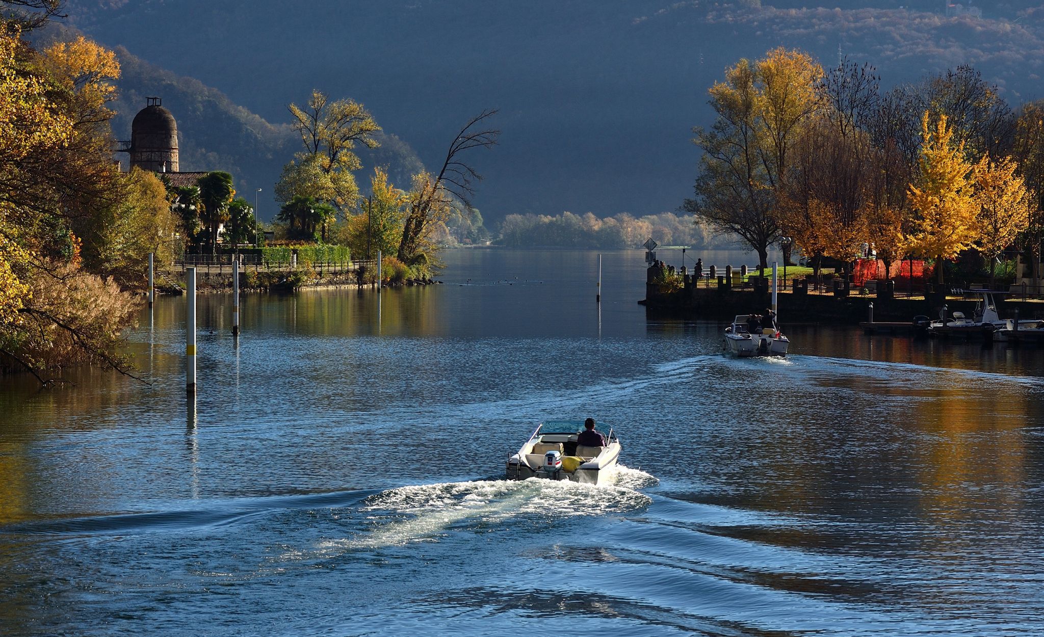 the lake of Lugano (CH) from Lavena and Porto Ceresio (IT), Italy
