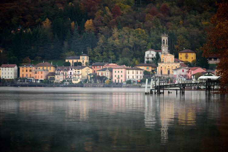 the lake of Lugano (CH) from Lavena and Porto Ceresio (IT)