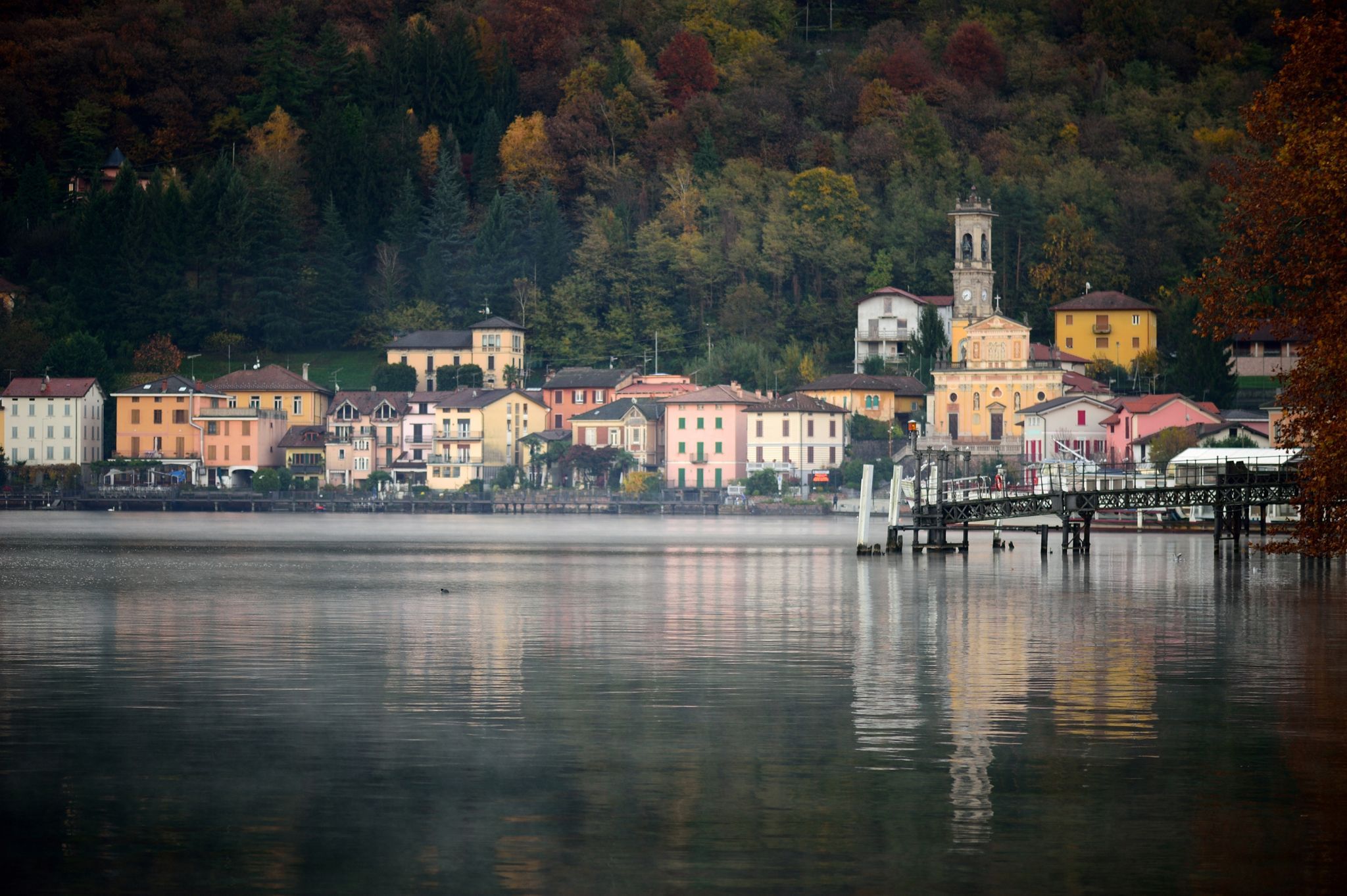 the lake of Lugano (CH) from Lavena and Porto Ceresio (IT), Italy