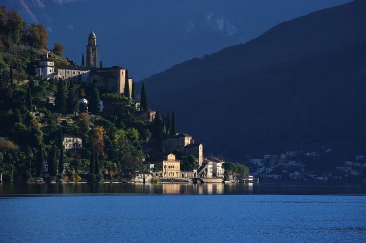 the lake of Lugano (CH) from Lavena and Porto Ceresio (IT)
