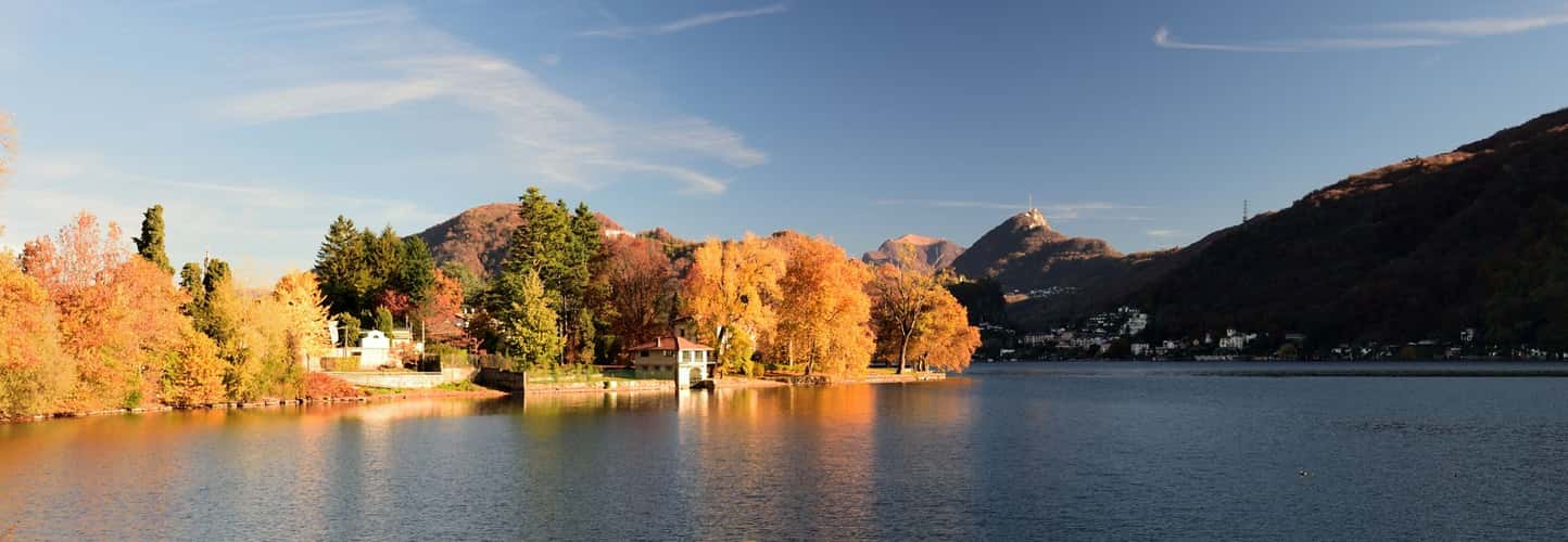 the lake of Lugano (CH) from Lavena and Porto Ceresio (IT)