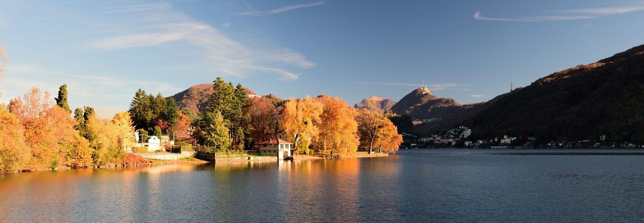 the lake of Lugano (CH) from Lavena and Porto Ceresio (IT), Italy