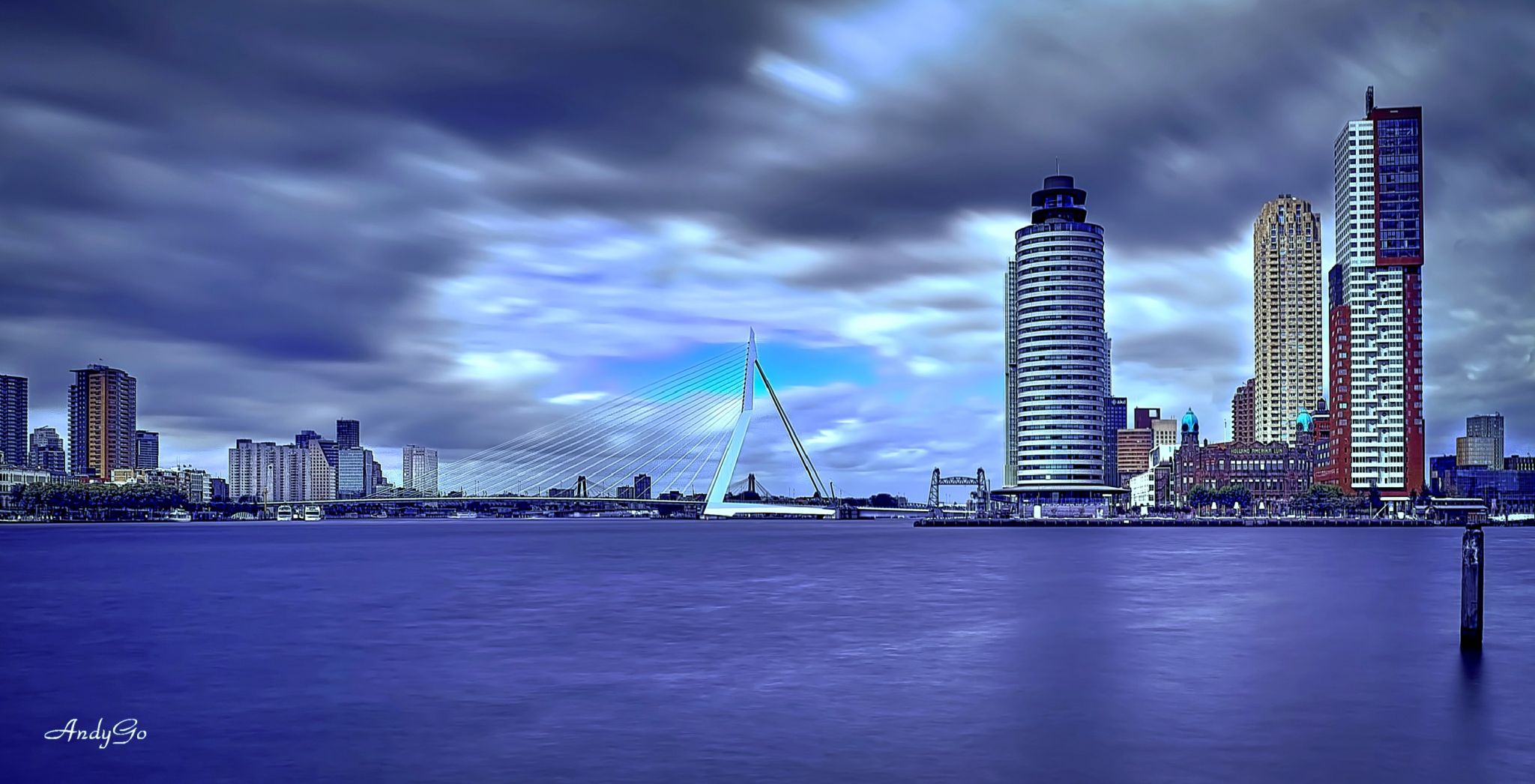 View on Erasmus bridge, Netherlands