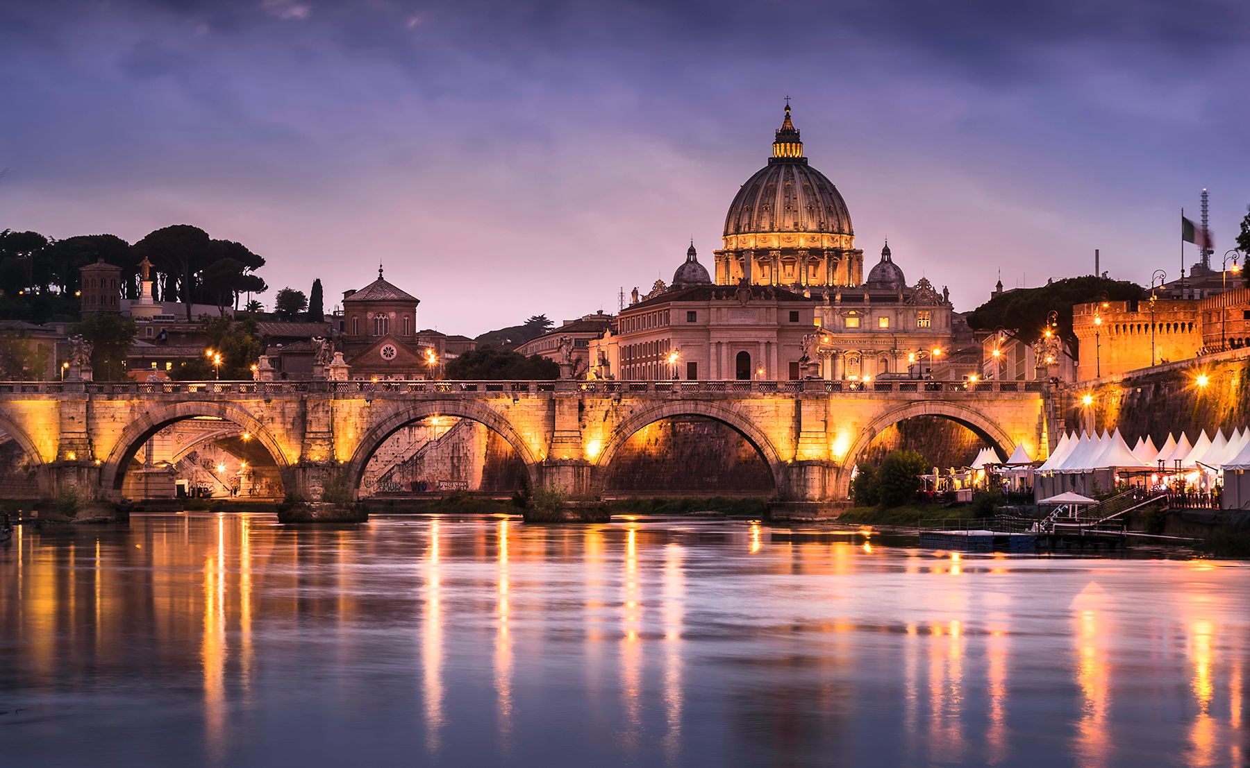 Basilica di San Pietro from Ponte Umberto I, Italy