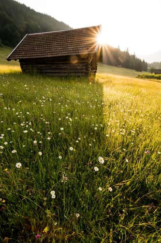 Wooden Hut at lake Geroldsee, Bavaria
