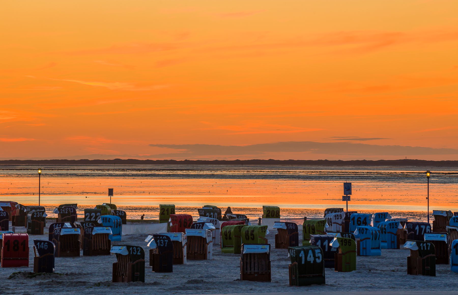 Afterglow at Neuharlingersiel Beach, Germany