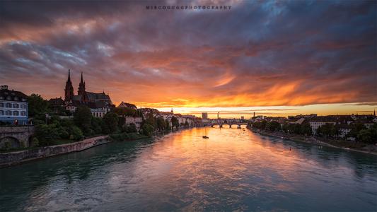 Basel at sunset