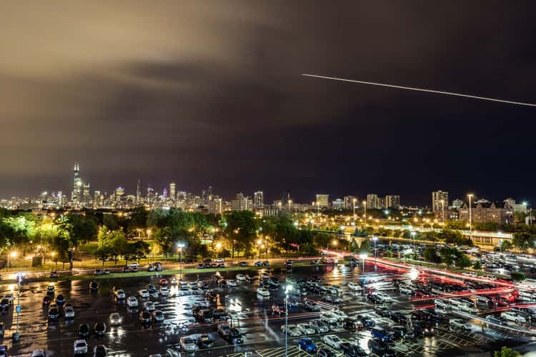 Chicago Skyline from White Sox Stadium