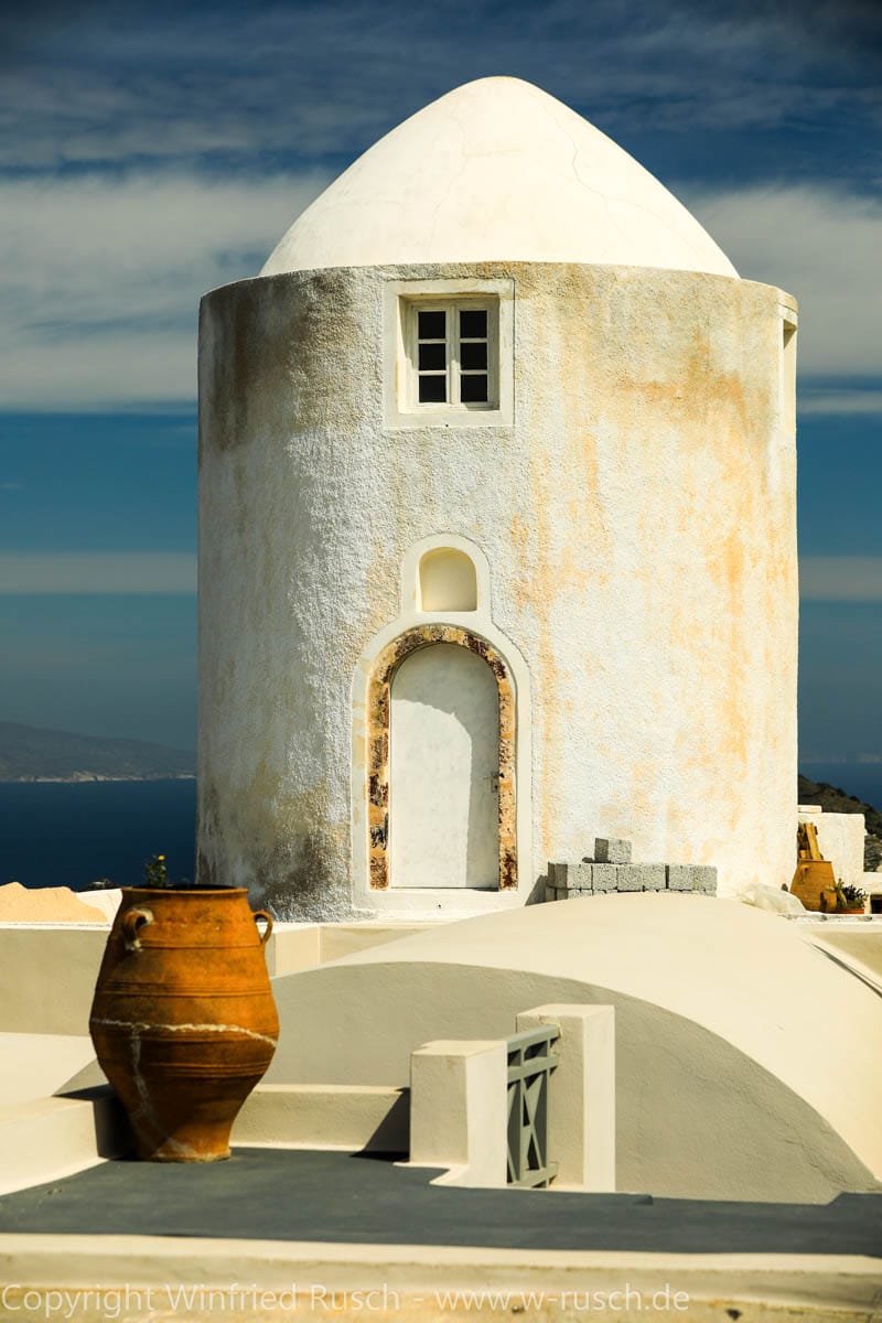 ehemalige Mühle auf Santorini, Greece