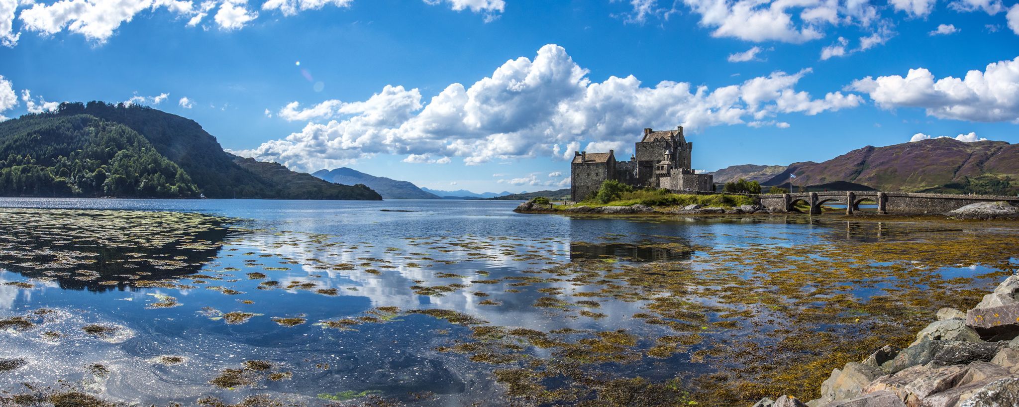 Side view of Eilean Donan Castle, Scotland, United Kingdom