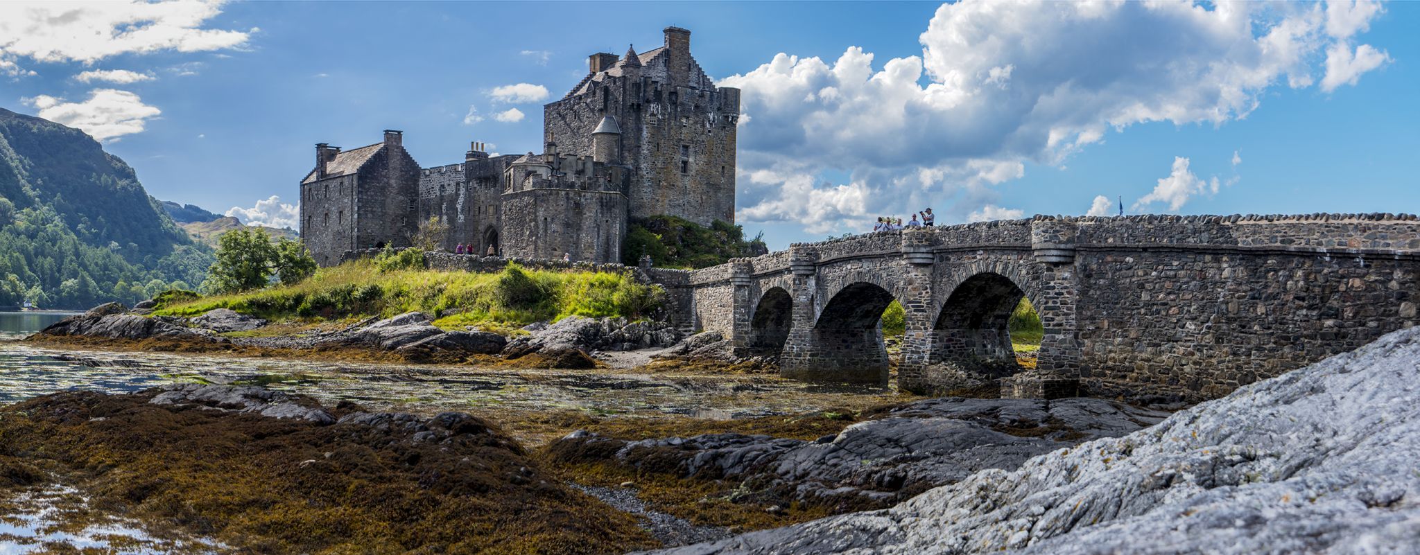 Side view of Eilean Donan Castle, Scotland, United Kingdom