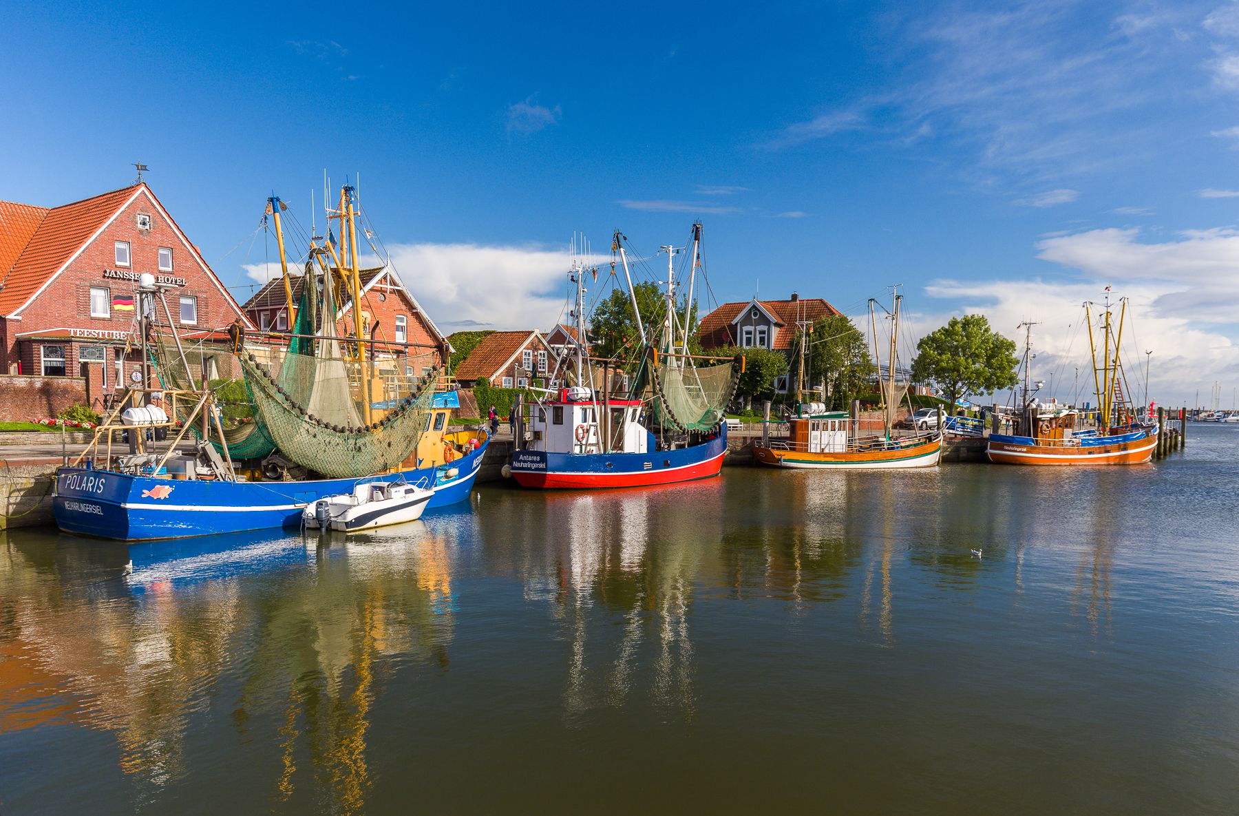 Fishcutter in the Harbour of Neuharlingersiel, Germany
