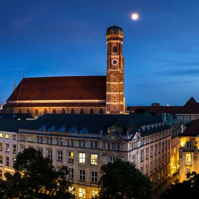 Frauenkirche from the rooftop Hotel Bayerischer Hof, Munich, Germany