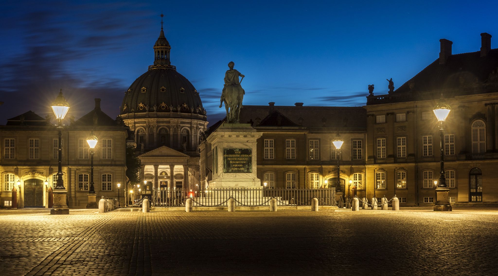 Frederik's Church and the Amalienborg Palace, Copenhagen, Denmark