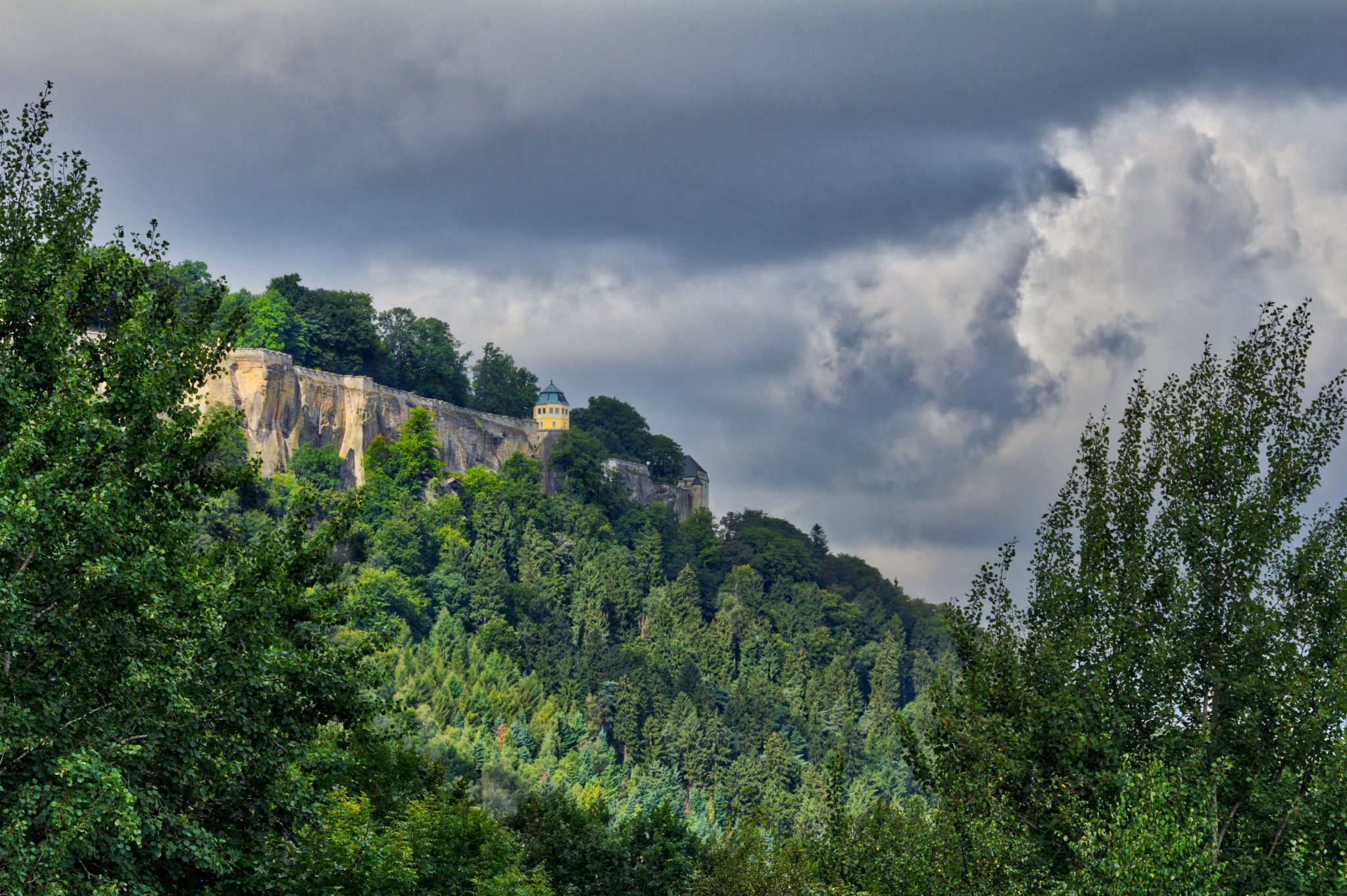 Königstein (Sachsen) with Königstein Fortress, Germany