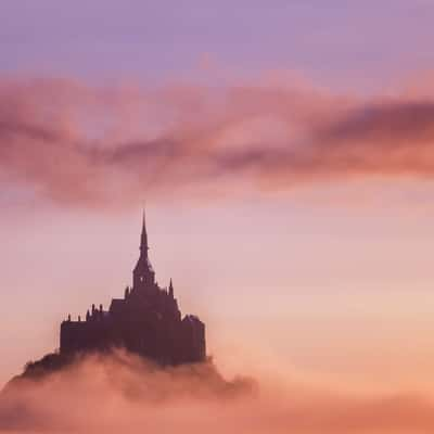 Mont Saint Michel at sunrise, France