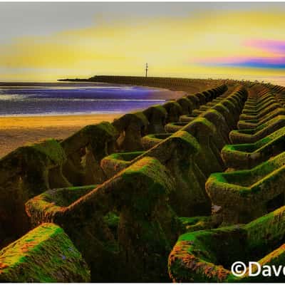 Sea defences, New Brighton., United Kingdom