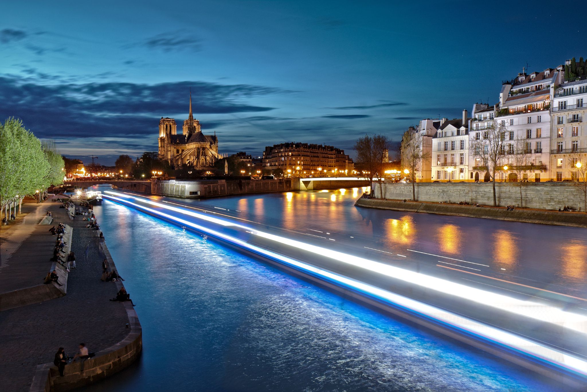 Notre-Dame cathedral from La Tournelle bridge, Paris, France