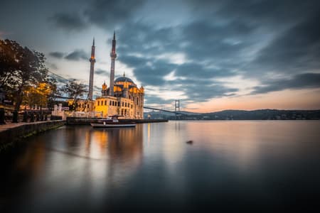 Ortakoy Mosque with Bosphorus Bridge