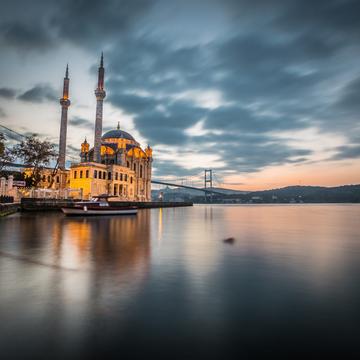 Ortakoy Mosque with Bosphorus Bridge, Turkey (Türkiye)