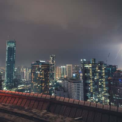 Skybar view over Kuala Lumpur Skyline, Malaysia