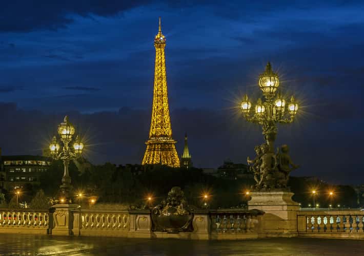 Pont Alexandre III, the Eiffel Tower and Les Invalides