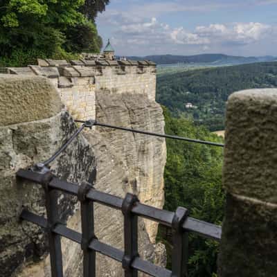 The steep walls of Königstein Fortress, Germany